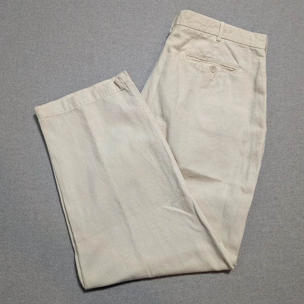 Daniel Cremieux Classics Mens Pants Beige 38x30 Linen Blend Breathable Pockets